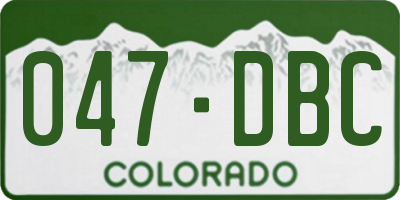 CO license plate 047DBC