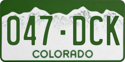 CO license plate 047DCK