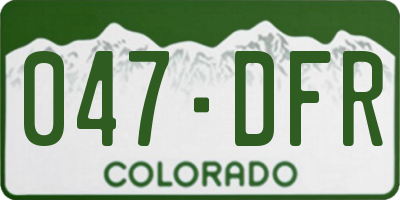 CO license plate 047DFR