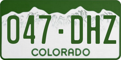 CO license plate 047DHZ