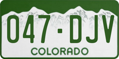 CO license plate 047DJV
