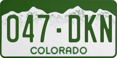 CO license plate 047DKN