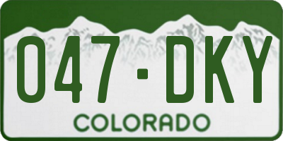 CO license plate 047DKY