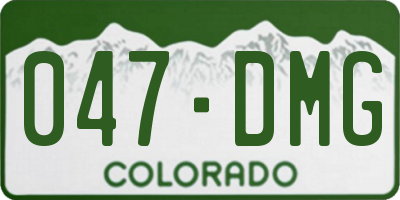 CO license plate 047DMG
