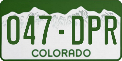 CO license plate 047DPR