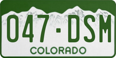 CO license plate 047DSM