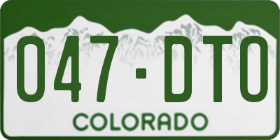 CO license plate 047DTO