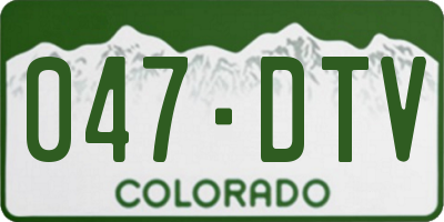 CO license plate 047DTV