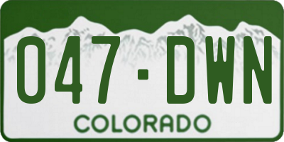 CO license plate 047DWN