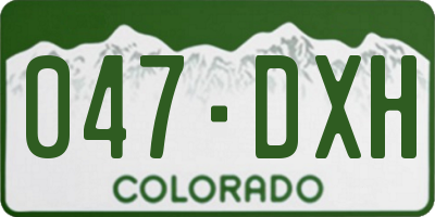 CO license plate 047DXH