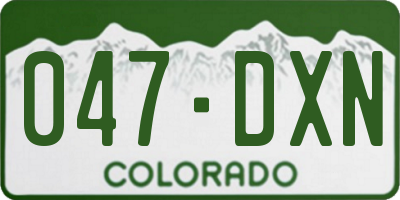 CO license plate 047DXN