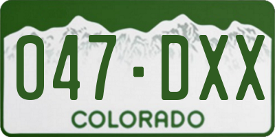 CO license plate 047DXX