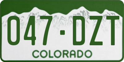 CO license plate 047DZT