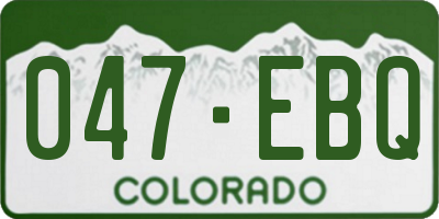 CO license plate 047EBQ