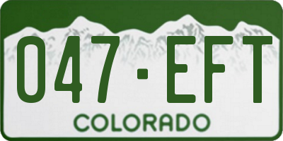 CO license plate 047EFT