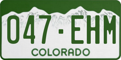 CO license plate 047EHM