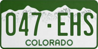 CO license plate 047EHS