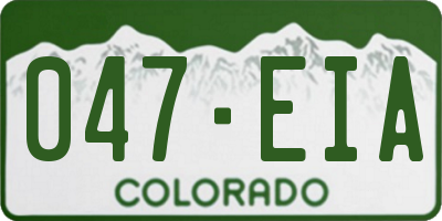 CO license plate 047EIA
