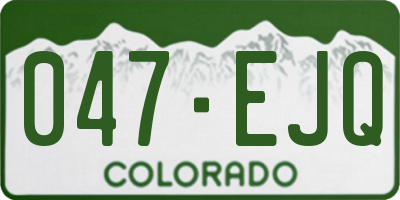 CO license plate 047EJQ