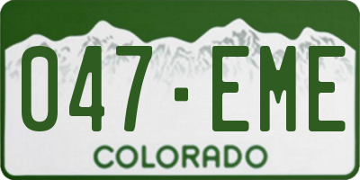 CO license plate 047EME