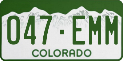 CO license plate 047EMM