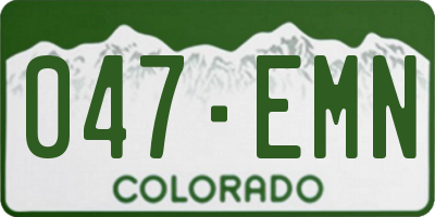 CO license plate 047EMN