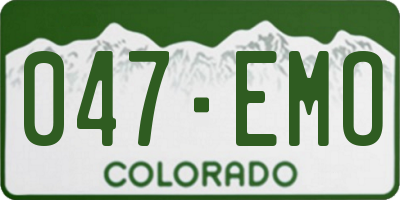 CO license plate 047EMO