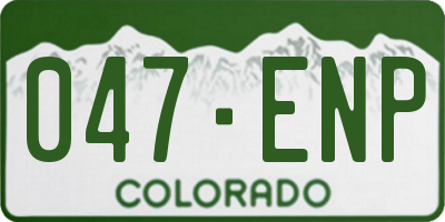 CO license plate 047ENP