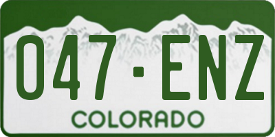 CO license plate 047ENZ