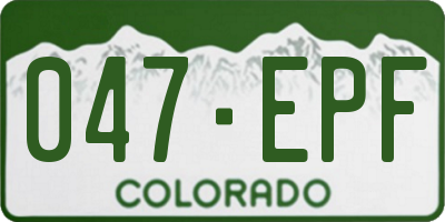 CO license plate 047EPF
