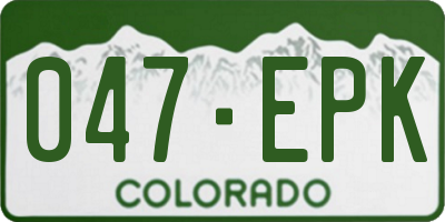 CO license plate 047EPK