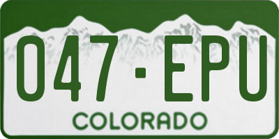 CO license plate 047EPU