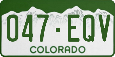 CO license plate 047EQV