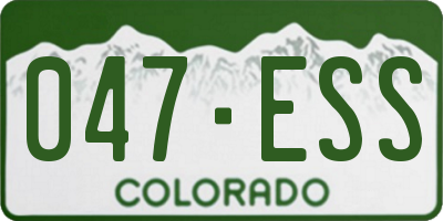 CO license plate 047ESS