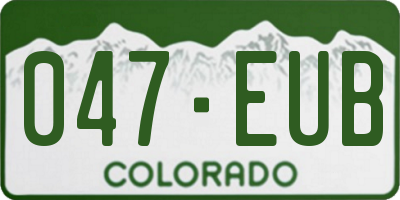 CO license plate 047EUB