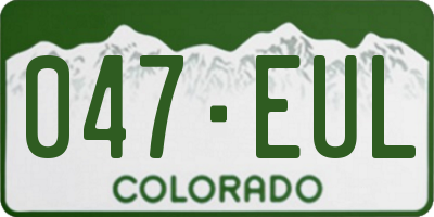CO license plate 047EUL