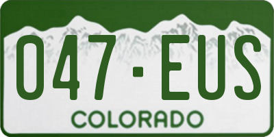 CO license plate 047EUS