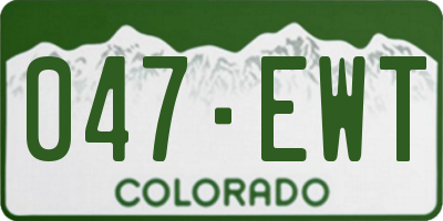 CO license plate 047EWT