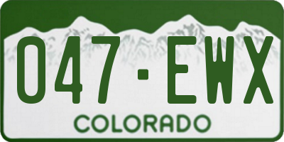 CO license plate 047EWX