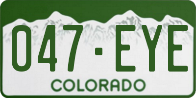 CO license plate 047EYE