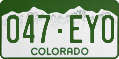 CO license plate 047EYO