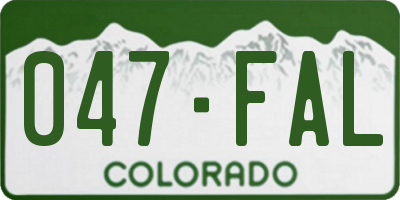 CO license plate 047FAL