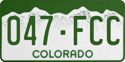 CO license plate 047FCC