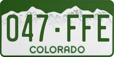 CO license plate 047FFE