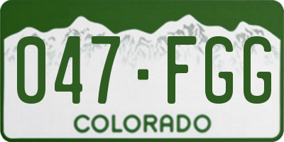 CO license plate 047FGG