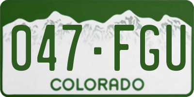 CO license plate 047FGU