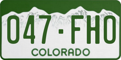 CO license plate 047FHO