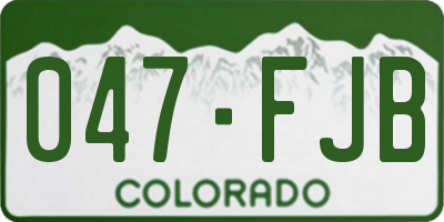 CO license plate 047FJB