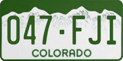 CO license plate 047FJI