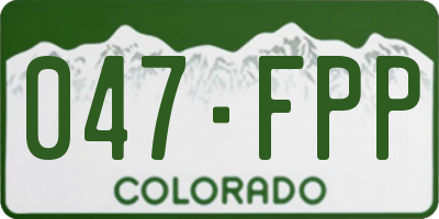 CO license plate 047FPP
